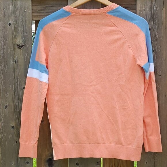 ATTRACTIVE SKECHERS Rollerskating Sweater Women's Size Medium PEACH Arm Stripes - Picture 5 of 7